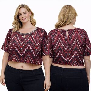 Ice Tribal Print Crop Top – XL